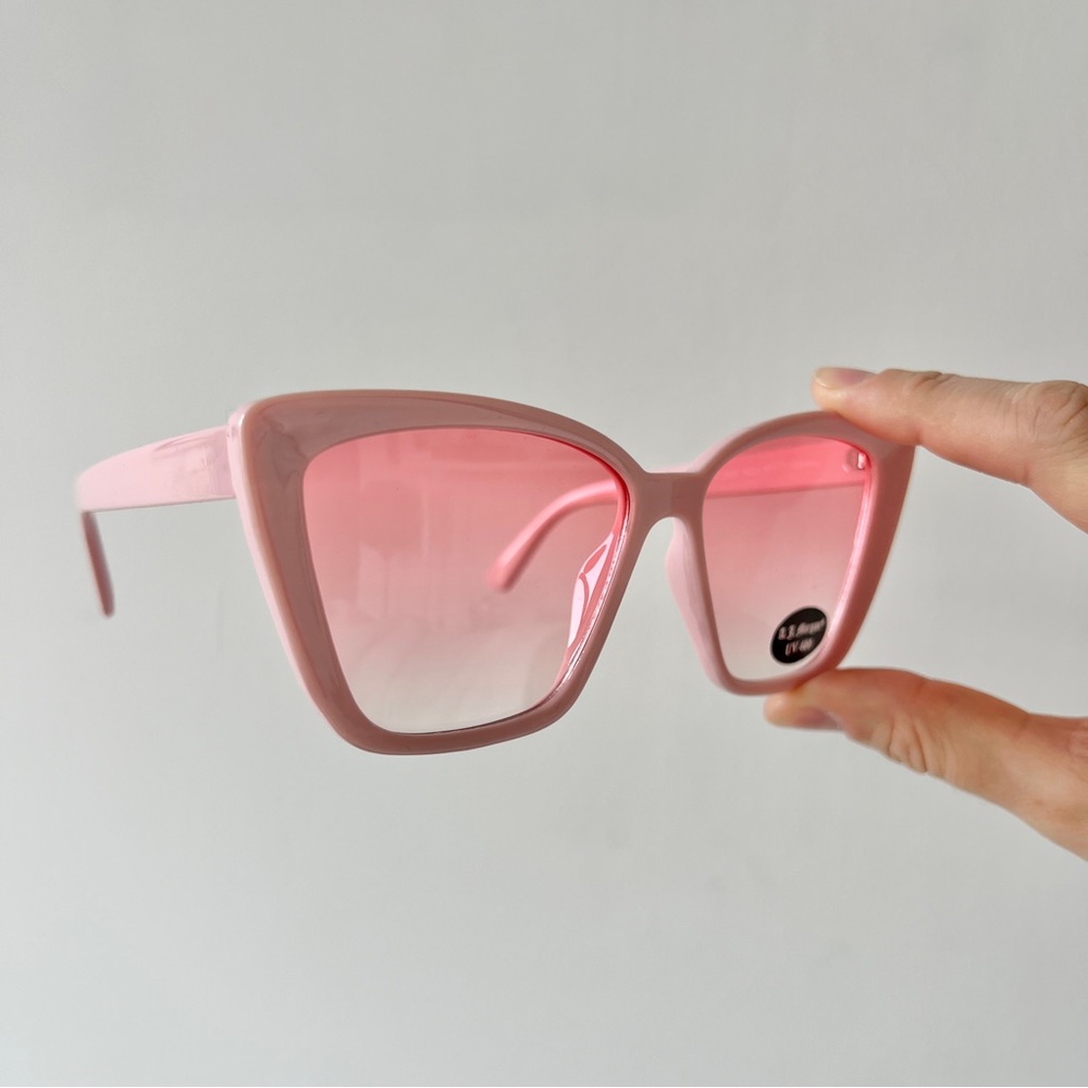 ASOS AJ Morgan pink cute barbie style retro oversized cat eye sunglasses